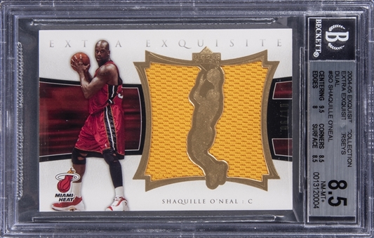 2004-05 UD "Exquisite Collection" Extra Exquisite Jerseys Dual #SO Shaquille ONeal Dual Jersey Card (#06/10) - BGS NM-MT+ 8.5